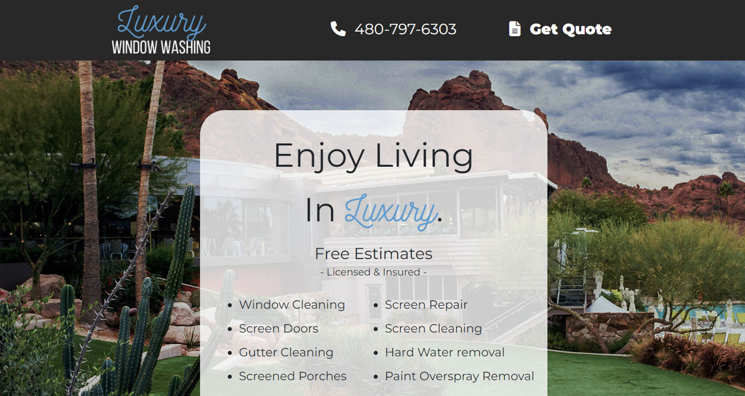 Luxury Window Washing Website